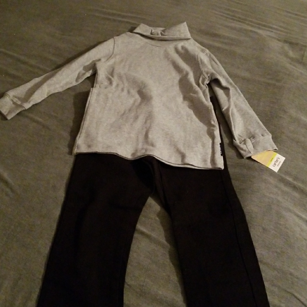 Boys Carter's turtleneck sz 4 black pants size 5